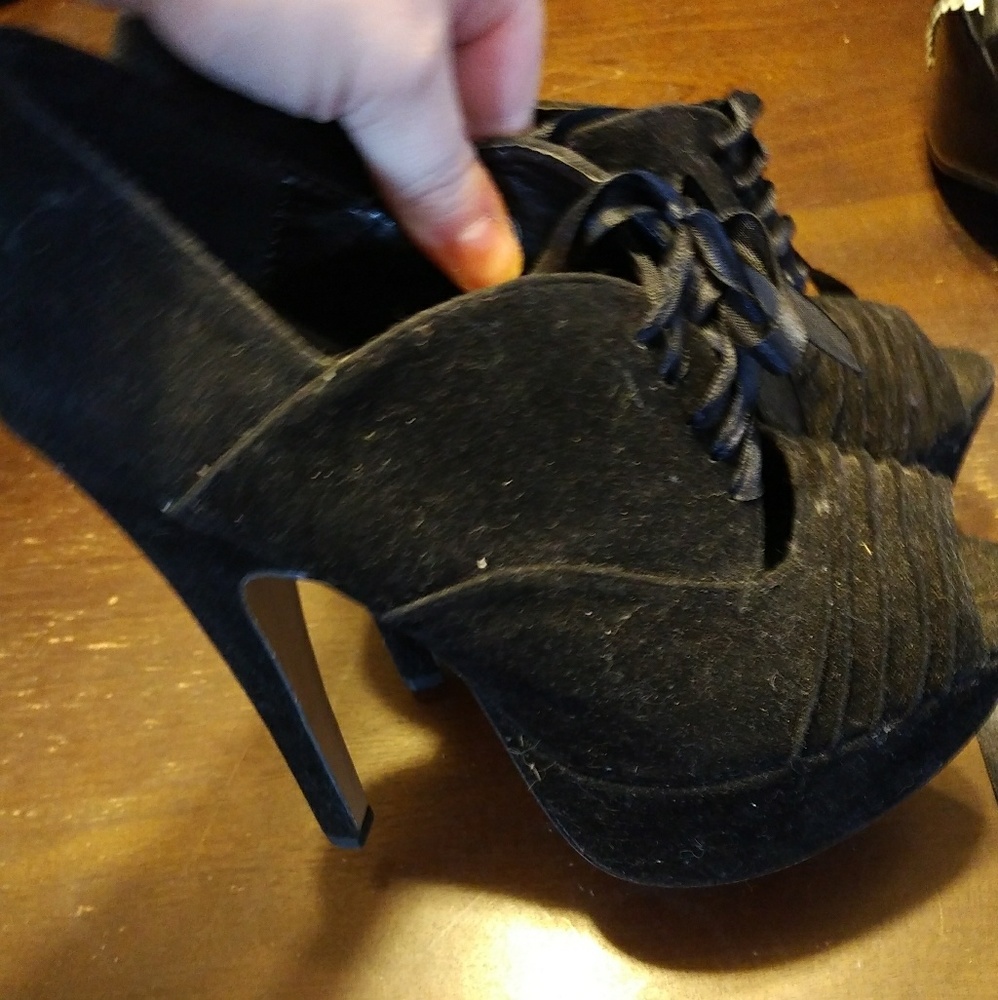 Black Felt C-Label Heels
